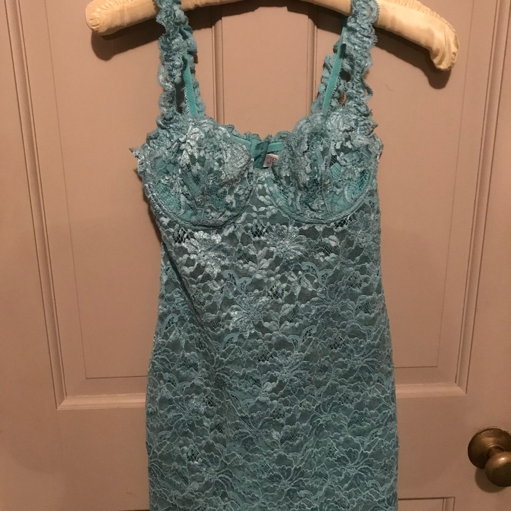 LaPerla turquoise stretch lace chemise